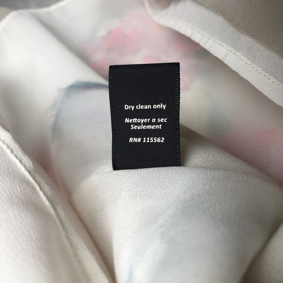 NWT ELIZABETH & JAMES Nora Silk Dress Sz M Floral Asymmetrical Hem Neckline $365 - Picture 9 of 16